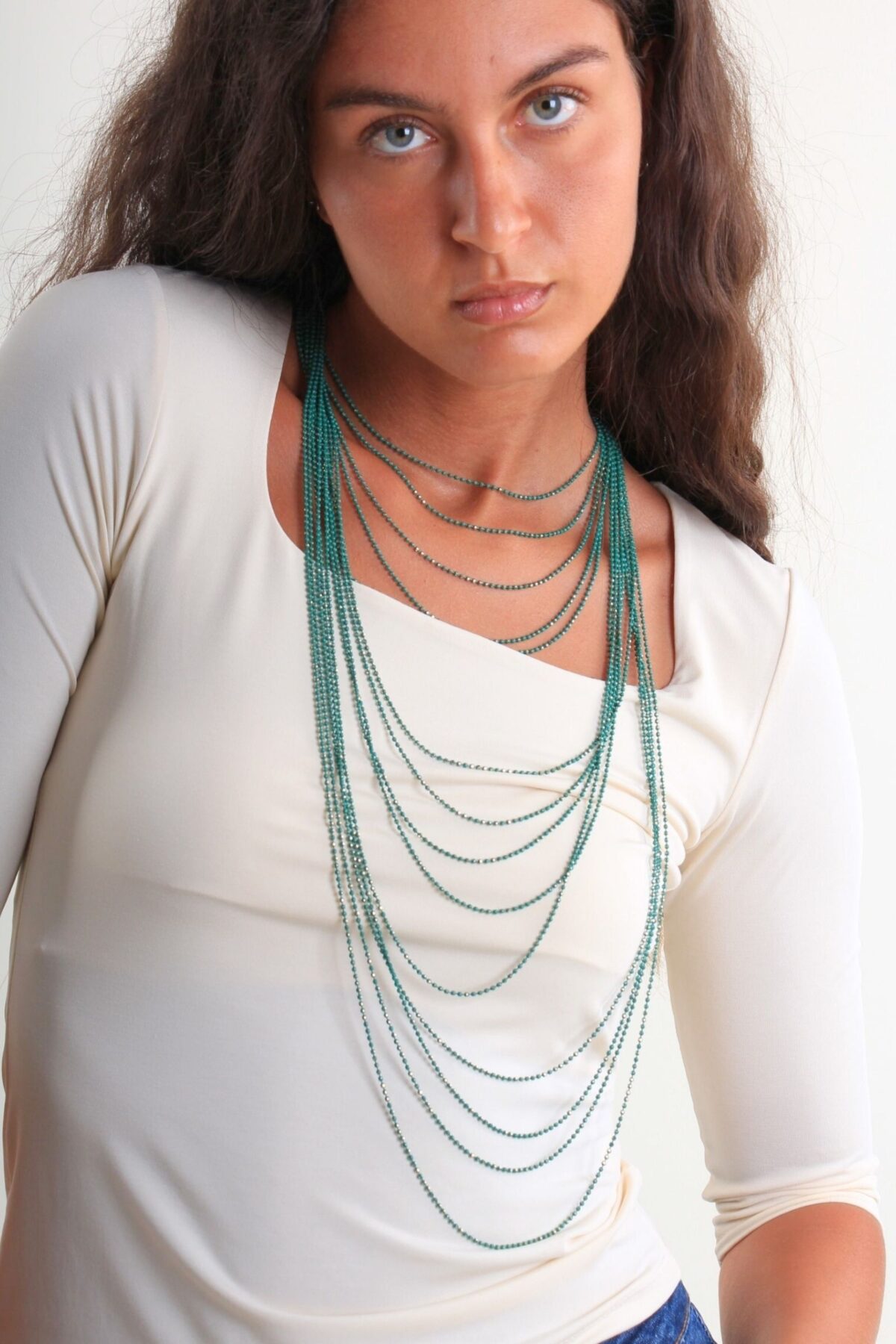 COLLANA MULTIGIRO CON PERLINE