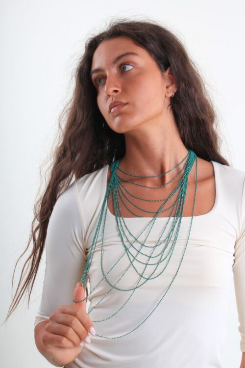 Alternative view of COLLANA MULTIGIRO CON PERLINE