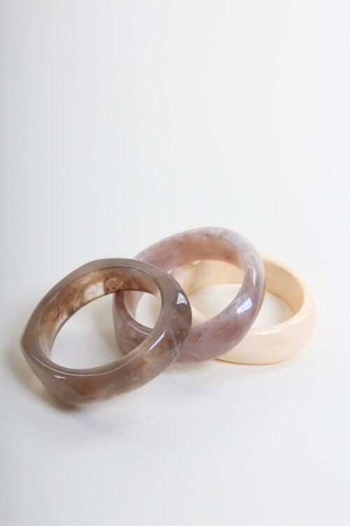 BRACCIALE RIGIDO IN RESINA EFFETTO MARMORIZZATO