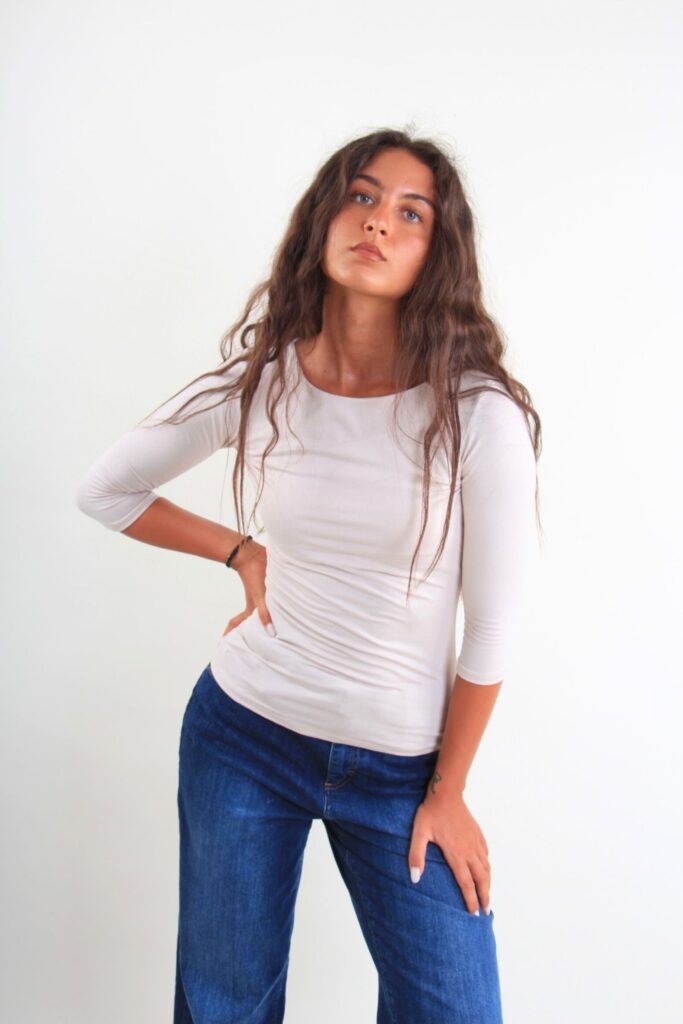 3/4 SLEEVES TIGHT SWEATER 
