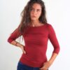 MAGLIA ADERENTE CON MANICA A 3/4 - Bordeaux, TU