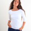 MAGLIA ADERENTE CON MANICA A 3/4 - Panna, TU