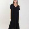 ABITO TUNICA CON SCOLLO A V - Nero, TU