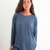 MAGLIA IN MORBIDA VISCOSA A MANICHE LUNGHE - Grigio, TU