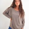 MAGLIA IN MORBIDA VISCOSA A MANICHE LUNGHE - Tortora, TU