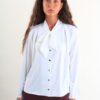 CAMICIA CON FIOCCO AL COLLO E BOTTONCINO SULLA MANICA - Lana, L