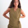 GILET IN TESSUTO FLUIDO - Verde, TU
