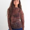 MAGLIA DRAPPEGGIATA A MANICHE LUNGHE IN TULLE FANTASIA - Maculato, TU