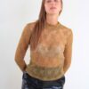 MAGLIA IN PIZZO A COLLO ALTO TRASPARENTE A MANICHE LUNGHE - Verde oliva, TU