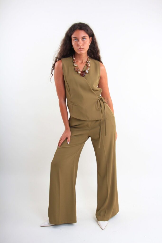 PALAZZO FLUID FABRIC TROUSERS 