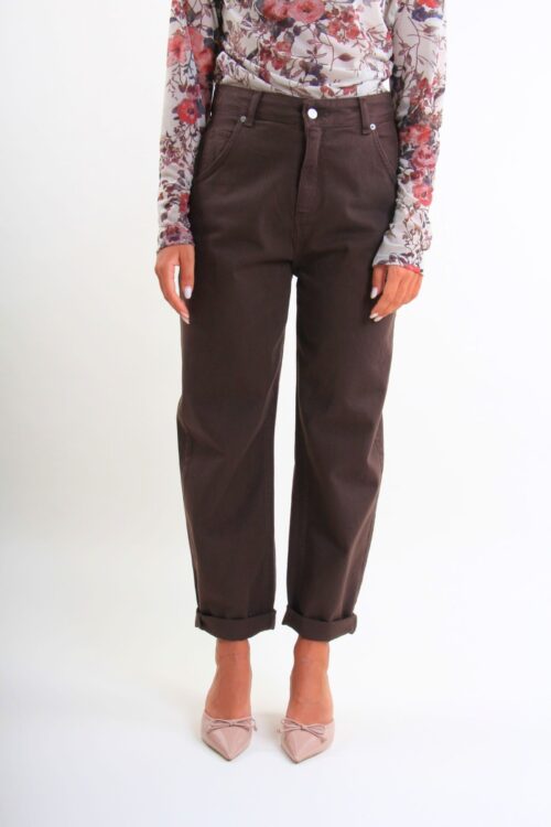 Alternative view of PANTALONI IN DENIM MODELLO BALLON CON RISVOLTO