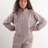 FELPA CORTA CON ZIP E TASCA A MARSUPIO - Lana, TU