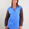 CAMICIA A RIGHE CON MANICHE A CONTRASTO - Azzurro, TU