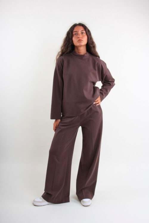 PANTALONI DI FELPA A GAMBA AMPIA