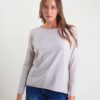 MAGLIA A MANICHE LUNGHE CON ORLO STONDATO - Beige, TU
