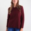 MAGLIA A MANICHE LUNGHE CON ORLO STONDATO - Bordeaux, TU