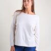MAGLIA A MANICHE LUNGHE CON ORLO STONDATO - Chalk, TU