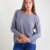 MAGLIA A MANICHE LUNGHE CON ORLO STONDATO - Grey, TU
