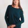 MAGLIA A MANICHE LUNGHE CON ORLO STONDATO - Green, TU