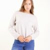 MAGLIA GIROCOLLO CON CUCITURA CENTRALE - Beige, TU