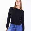 MAGLIA GIROCOLLO CON CUCITURA CENTRALE - Nero, TU