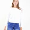 MAGLIA GIROCOLLO CON CUCITURA CENTRALE - Panna, TU