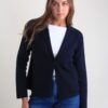BLAZER IN MAGLIA CON CHIUSURA MONOPETTO - Blu, TU