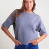 MAGLIA CON MANICA RISVOLTATA A 3/4 - Grigio, TU