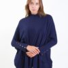 MAGLIA CON BOTTONI DECORATIVI SULLA MANICA - Blu, TU