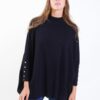 MAGLIA CON BOTTONI DECORATIVI SULLA MANICA - Nero, TU