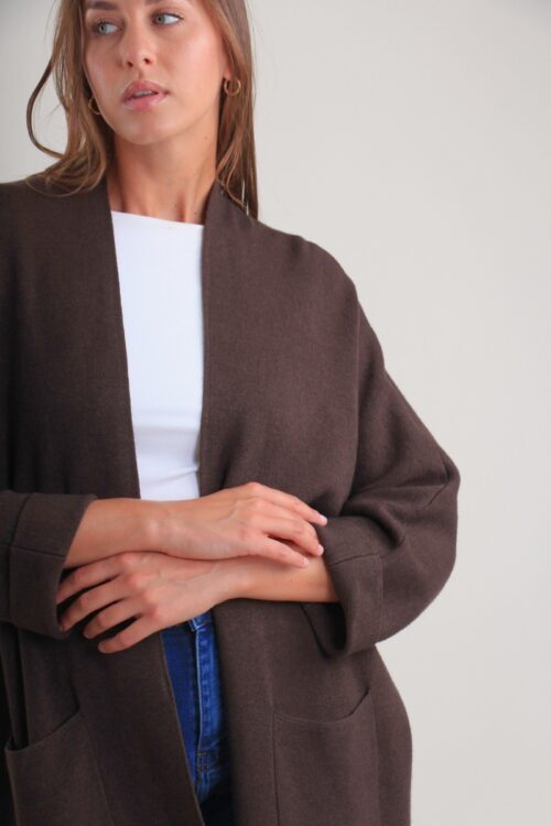 Alternative view of CARDIGAN APERTO CON TASCHE