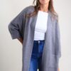 CARDIGAN APERTO CON TASCHE - Grigio, TU