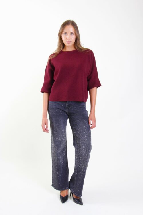 Alternative view of JEANS NERI CON STRASS ALL-OVER