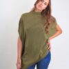 GILET ASIMMETRICO LUNGO IN MAGLIA - Verde olive, TU