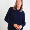 MAGLIA A COSTE CON COLLO INCROCIATO - Blue, TU