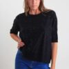 MAGLIA LEGGERA CON DETTAGLI LUMINOSI - Nero, TU