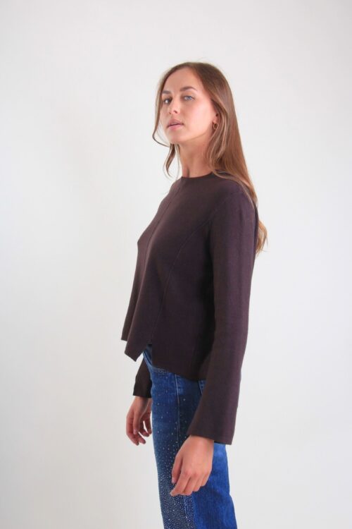 Alternative view of MAGLIA CON CUCITURE A VISTA