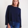 MAGLIA CON CUCITURE A VISTA - Blue, TU