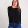 MAGLIA CON CUCITURE A VISTA - Black, TU
