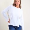 MAGLIA CON CUCITURE A VISTA - Cream, TU