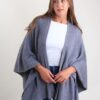 MANTELLA IN MAGLIA A COSTE - Grigio, TU