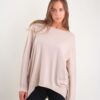 MAGLIA CON DETTAGLI GLITTER E VESTIBILITÀ MORBIDA - Beige, TU