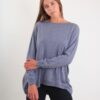 MAGLIA CON DETTAGLI GLITTER E VESTIBILITÀ MORBIDA - Grey, TU