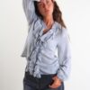BLUSA LEGGERA CON VOLANT - Grey, M