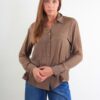 CAMICIA IN MISTO LANA - Moka, L
