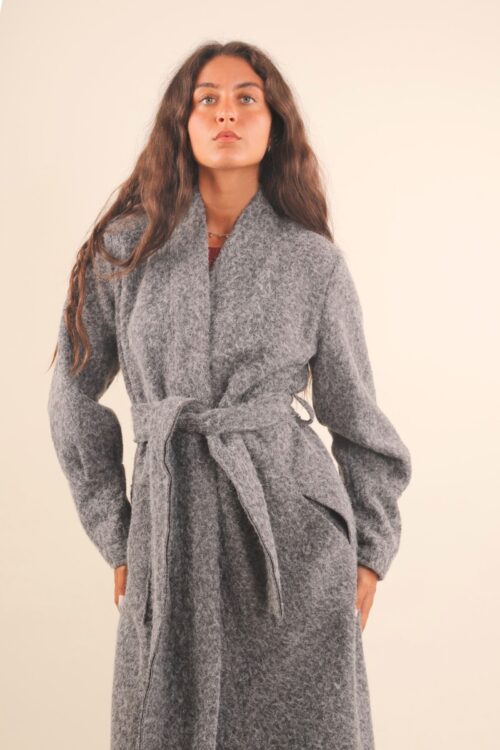 CAPPOTTO VESTAGLIA CON CINTURA IN VITA