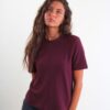 T-SHIRT STRUTTURATA CON CUCITURA CENTRALE - Bordeaux, L