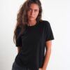 T-SHIRT STRUTTURATA CON CUCITURA CENTRALE - Black, M