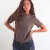 T-SHIRT STRUTTURATA CON CUCITURA CENTRALE - Tortora, M
