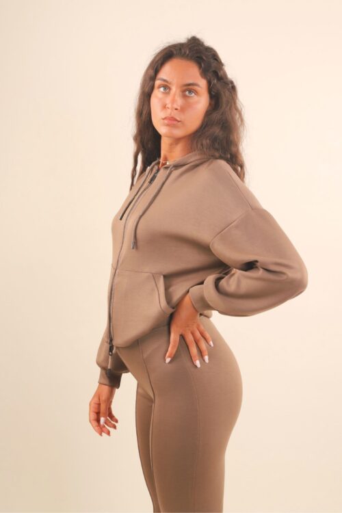 Alternative view of FELPA CON CAPPUCCIO E ZIP